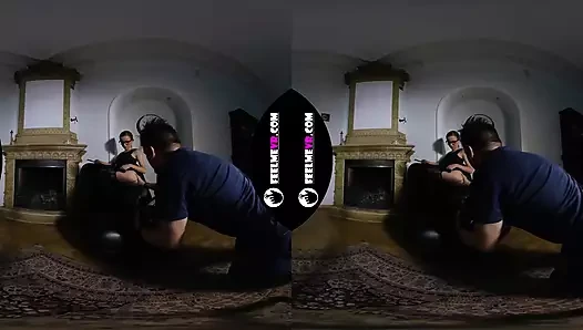 Paula Big Tits Babe Slapping Herself in Old House Vr180 Photo Session Ba...