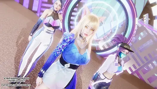 MMD KPop Demon Hunters - HUNTRX - Golden Ahri Akali Kaisa Sexy Kpop Dance League of Legends Hentai Uncensored 4K 60FPS