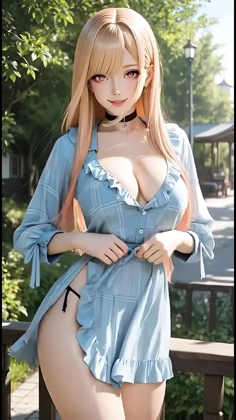 Marin Kitagawa Erotic Tease - Black Lingerie Sailor Uniform and Bikini