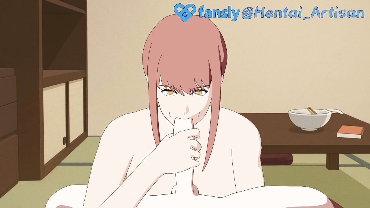 MAKIMA FULL HENTAI  BLOWJOB POV  DOUBLE PENETRATION  DEEPTHROAT