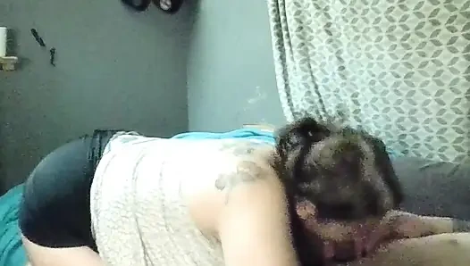 Milf makes him squirm with pleasure !!!!