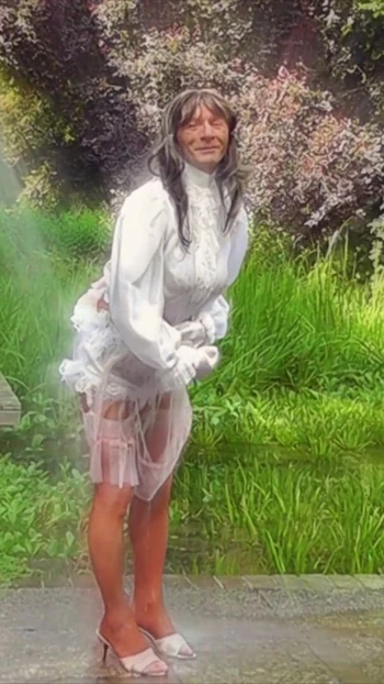 Unforgettable moment from "Wanking Sissy With Outdoor Cumshot"