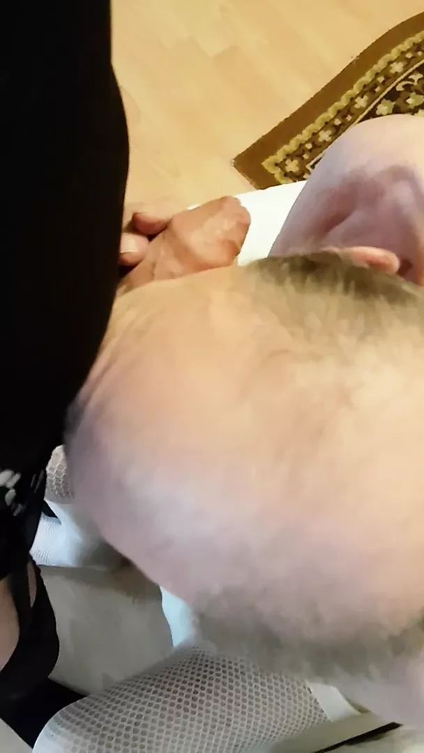 Old man 82 blows and swallows