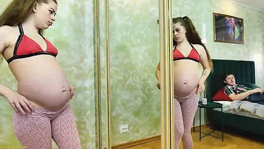 naughty long haired pregnant stepsister fucked