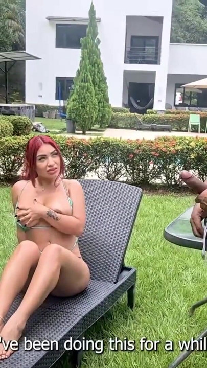 Voyeuristic gardener fucks his horny boss outdoors - Brandon Cruz & Alejandra Palacios | Clip 1