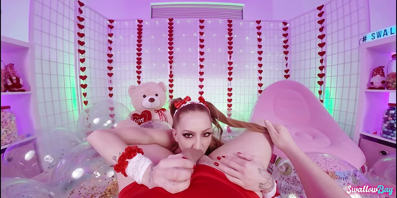 Horny Redhead Kendra Cole Gives Sloppy Valentine's Blowjob