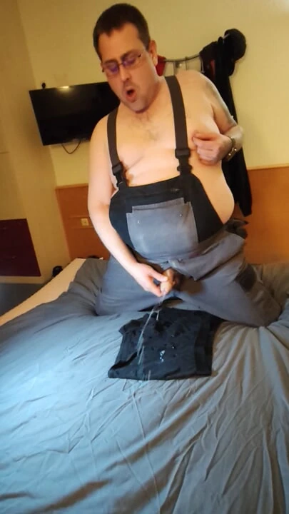 Workgear'da siyah Boxershort'a üçüncü boşalma