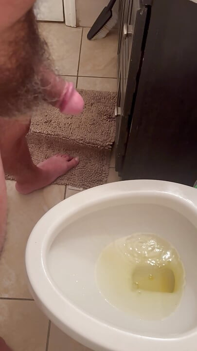 Pissing in the toilet