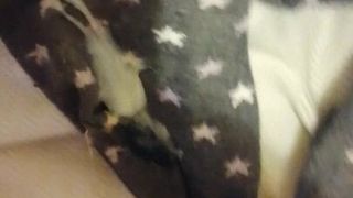 Cum on wife's cute dirty socks