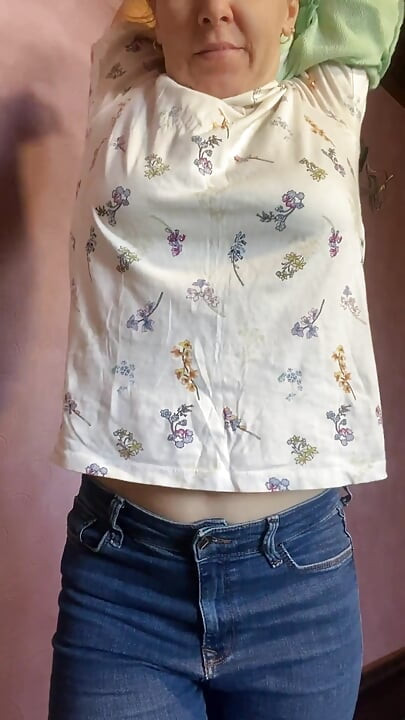 Stripping and Showing Strong Body and Muscles, Flashing Tits and Hairy Pussy