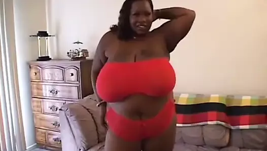 Beautiful Ebony BBW slut shares herself