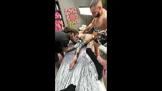 Raw Tattoo Session - Hard Anal While Getting Inked