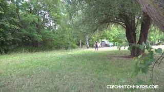 Russian couple fucking outdoors