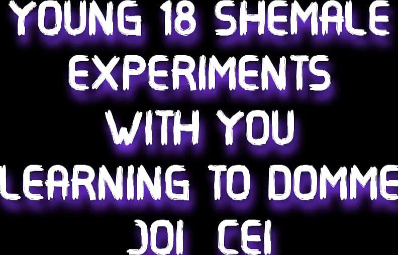 18 Shemale Experimenteert met jou leren domme Joi CEI