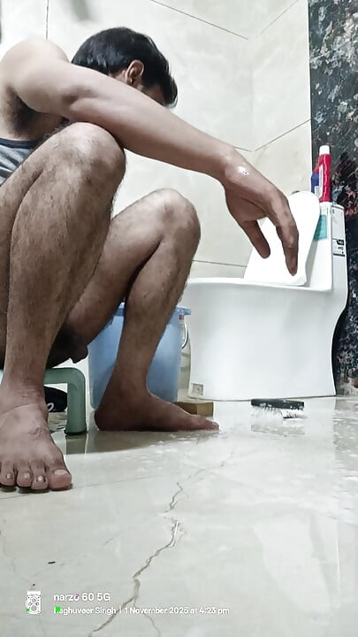 Indian desi boy show shower  time