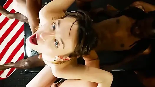 GANGBANG CREAMPIE - Abi James Takes Load After Load in Every Hole In Gangbang