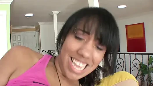 Hot young mulatta screwed by her stepdad's mature white cock