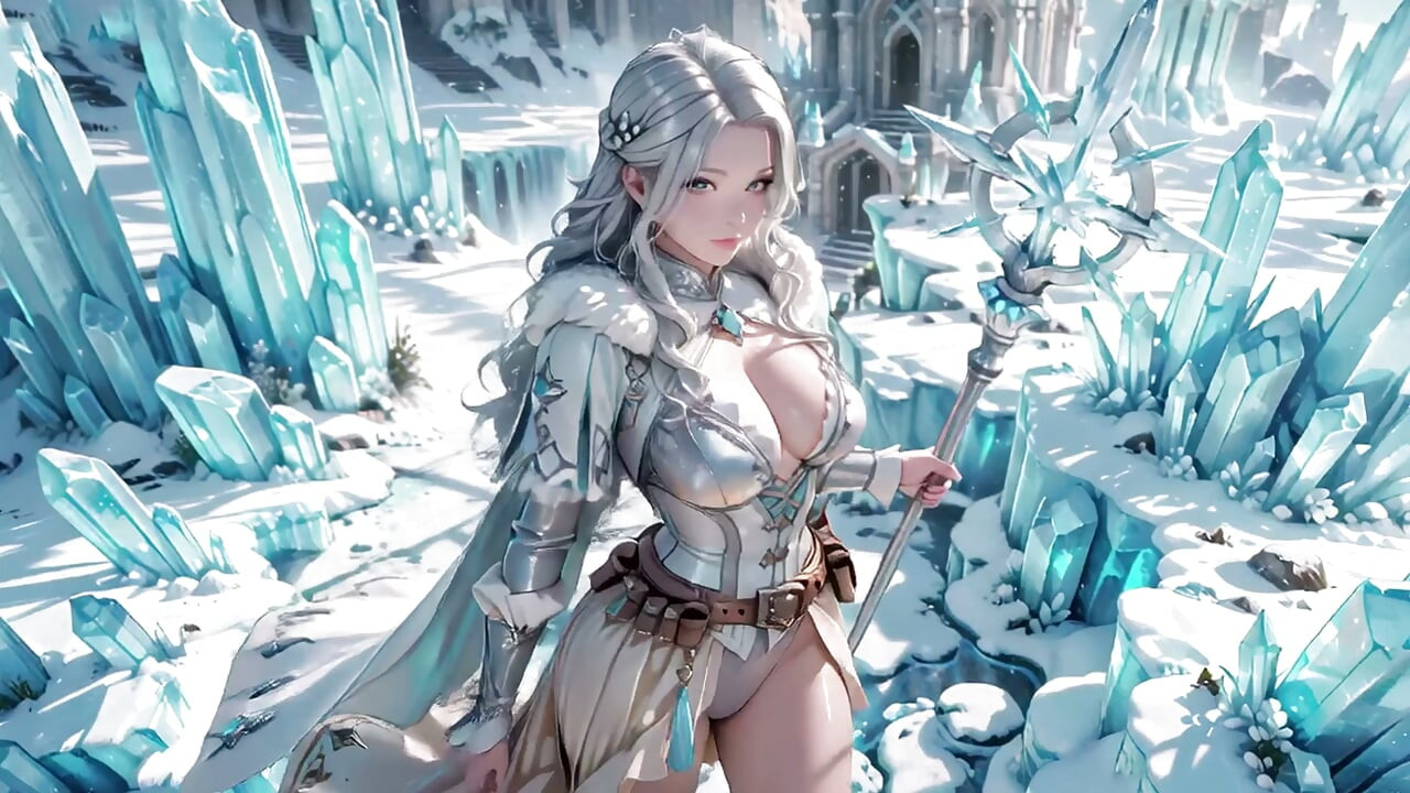 Silver-haired Ice Queen! Kneeling in the Frozen Castle, Her Cold Armor Hides so Many Secrets.