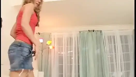 Blonde slut with hazel eyes sucks big cock from POV