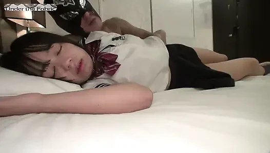 G-cup Lookalike Beauty - Uniform Hotel Date Turns Intimate