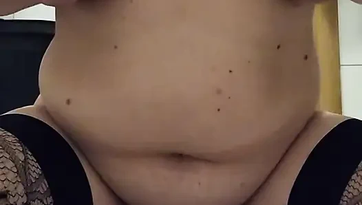 Orgasm control training using a vibrator and a dildo, culminating in an orgasm