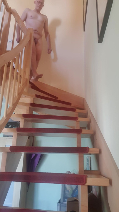 on the stairs