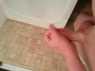 male cum shot in the bathroom