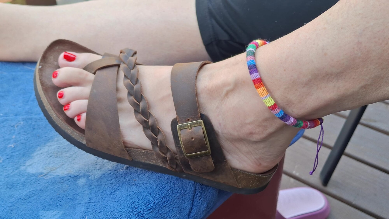 She likes to tease me with her feet when she is ready have some fun