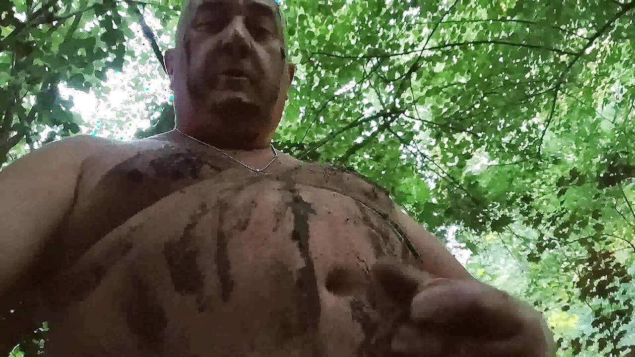 Super nice chubby PIG, good fat piss drinker, also plays with his big cock and mud by the river!