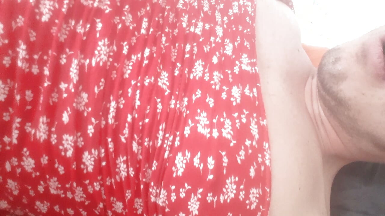 Homosexual masturbation in floral dress