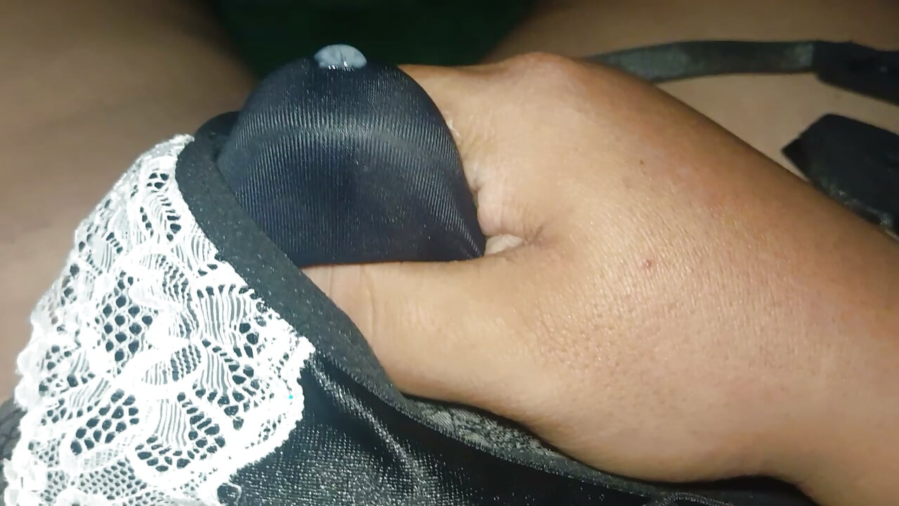 Cumming In Step Sisters Sexy black satin panty
