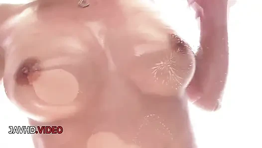 Anne si cewek seksi asia lagi asik pamer kemeja basahnya dan lanjut ngentot toketnya habis-habisan