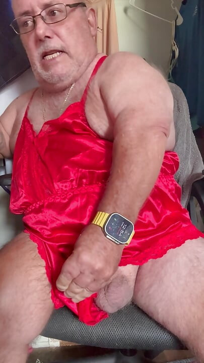 Mark Fletcher wearing new lingerie jerking my cock