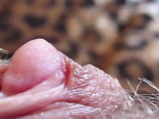 Extreme close-up van mijn grote clitoris