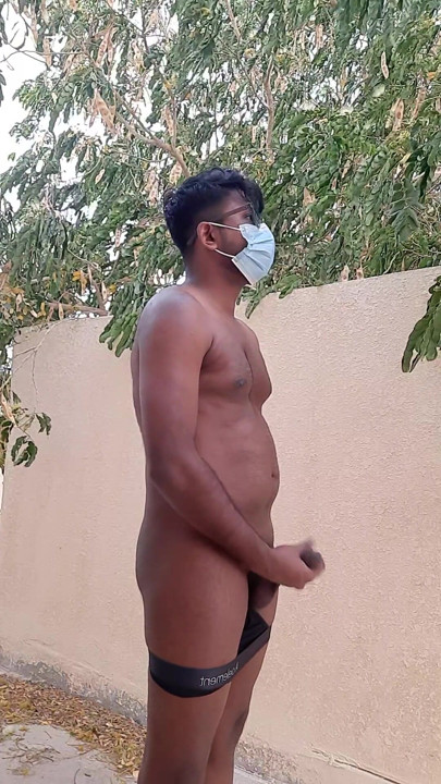 Men Nude in outside home with lunggi | Clip 1