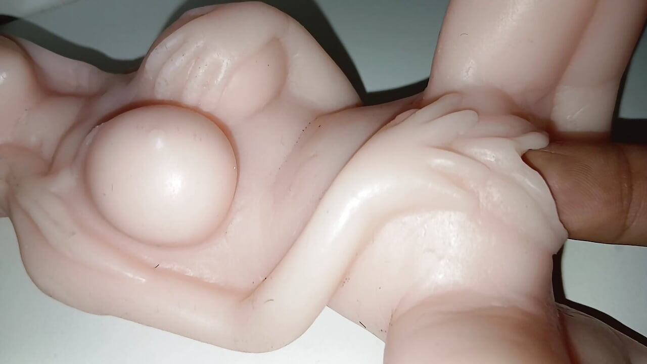 Mini sex doll fucked by big fingers