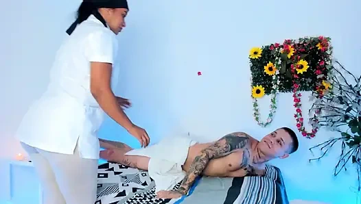 Professional Cosmetologist and Massage Therapist Ends Her Appointment with a Happy Ending.