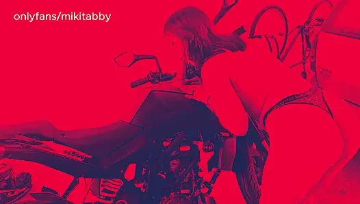 POV Seiko is your riding teacher in her motorcycle