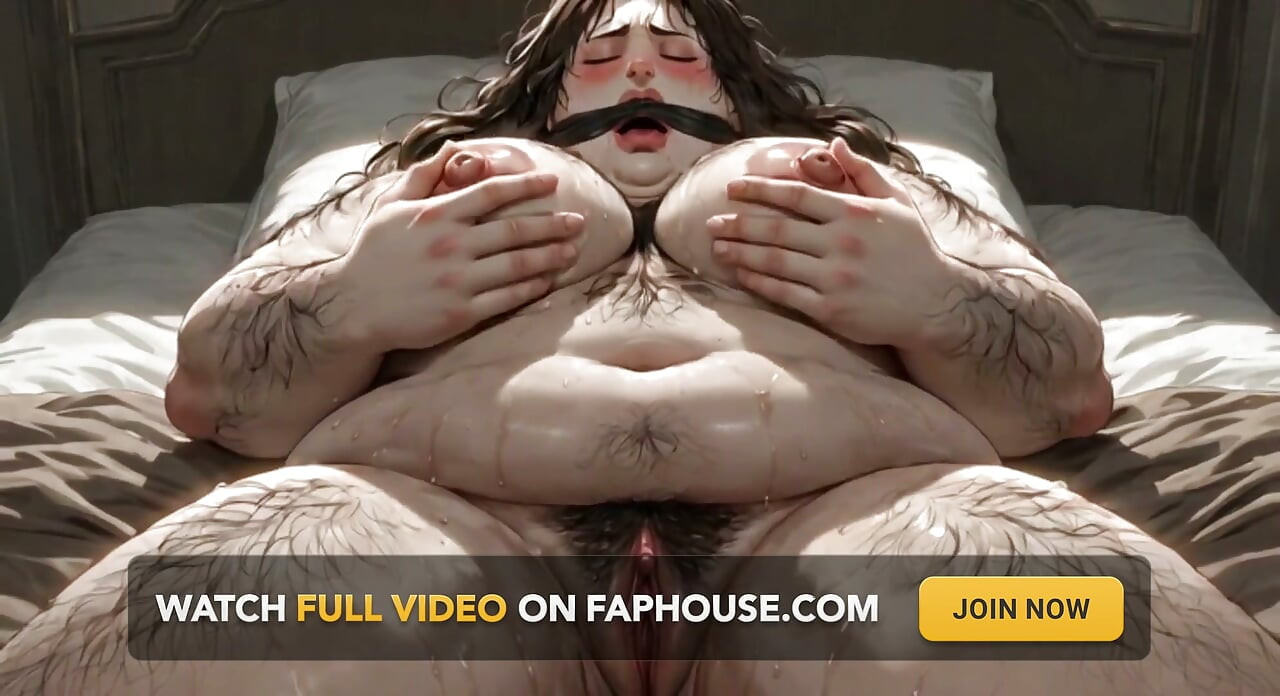 Huge Obese SSBBW Tied & Gagged - Terrified with Dripping Hairy Pussy