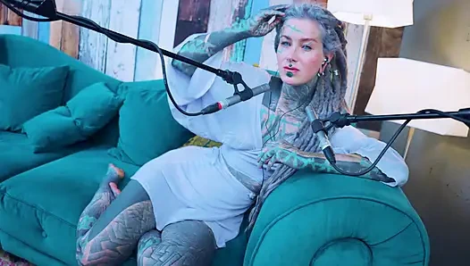 I talk about G - Grattitude- ASMR podcast SFW talking goth skinny girl dreadlocks tattoo model inked girl