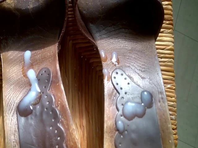 Cum on Sexy Mules and Swallow Semen
