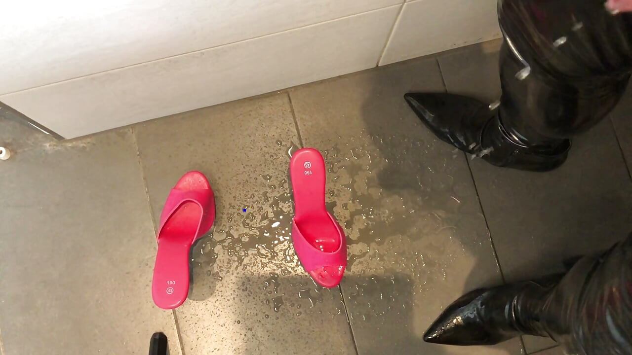 Piss and Cumon Pink High Heel Mules - User Request