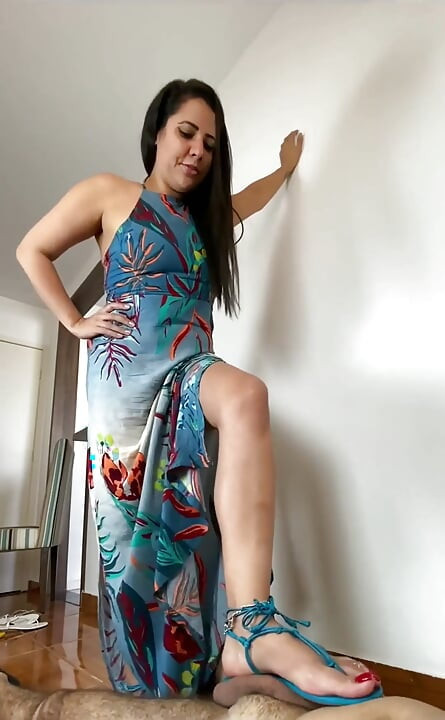 Cock Crush 7 - Goddess Kiffa in Sexy Blue Schutz Sandals 7