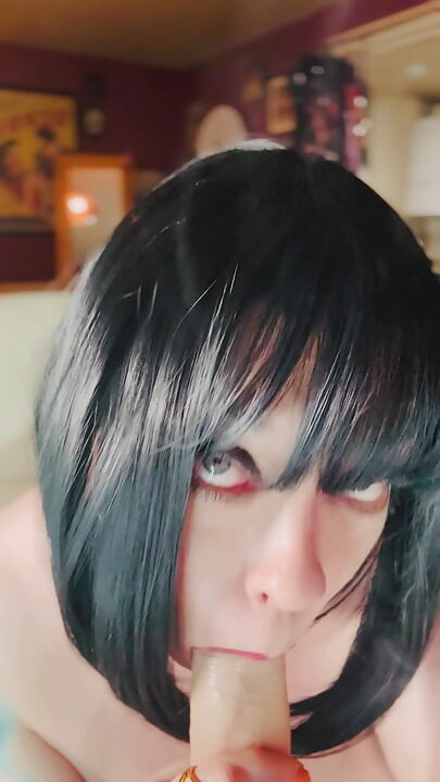 Wish This Was Daddy's Cock I Was Giving A Smoky Blowjob To! BJ Dildo Cocksucking Smoking Smoker