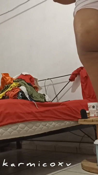 My pregnant hotwife shows her thong in the restroom | Clip 2