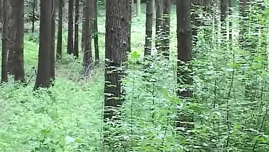 Blonde Babe Fingers Herself Deep in Forest