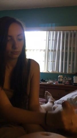 Friend gives handjob