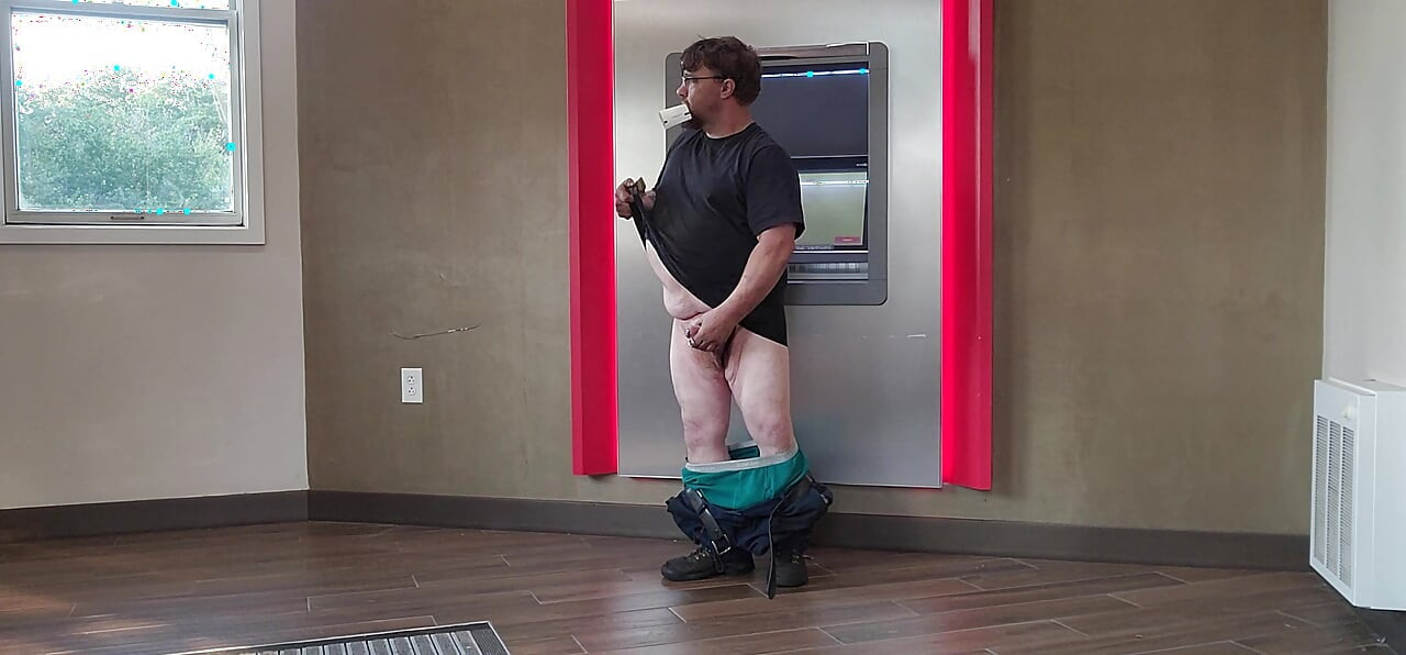 Jerking off at bank
