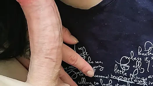 Blowjob in toilet finish with cum in mouth