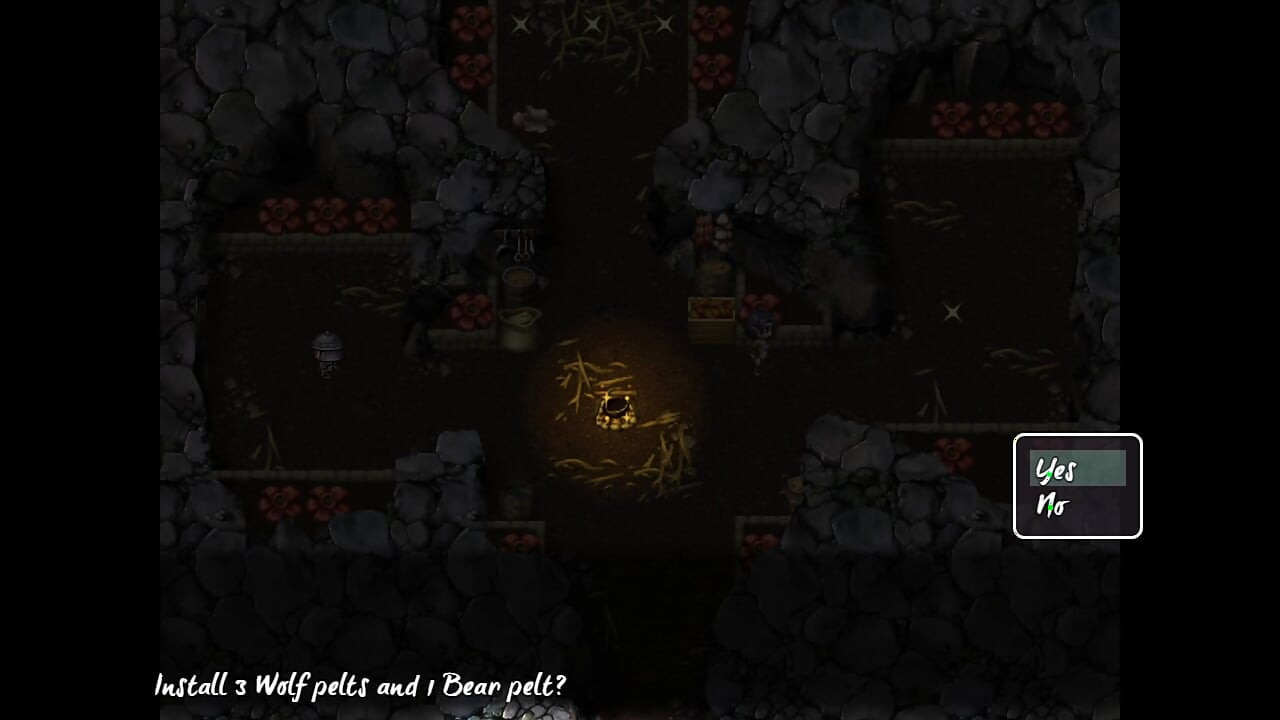 洞窟でオーガの少女を妊娠させる